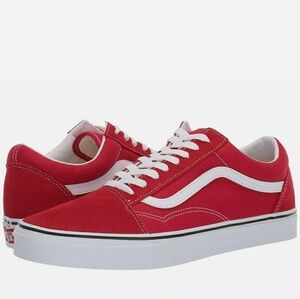 Vans Old Skool Unisex racing red True White size 7.5 men's 9 Womens